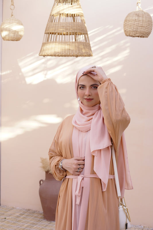 The Honey Rose Contrast Abaya NP-117
