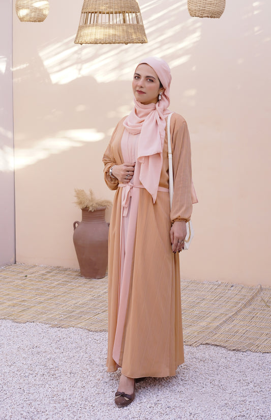 The Honey Rose Contrast Abaya NP-117